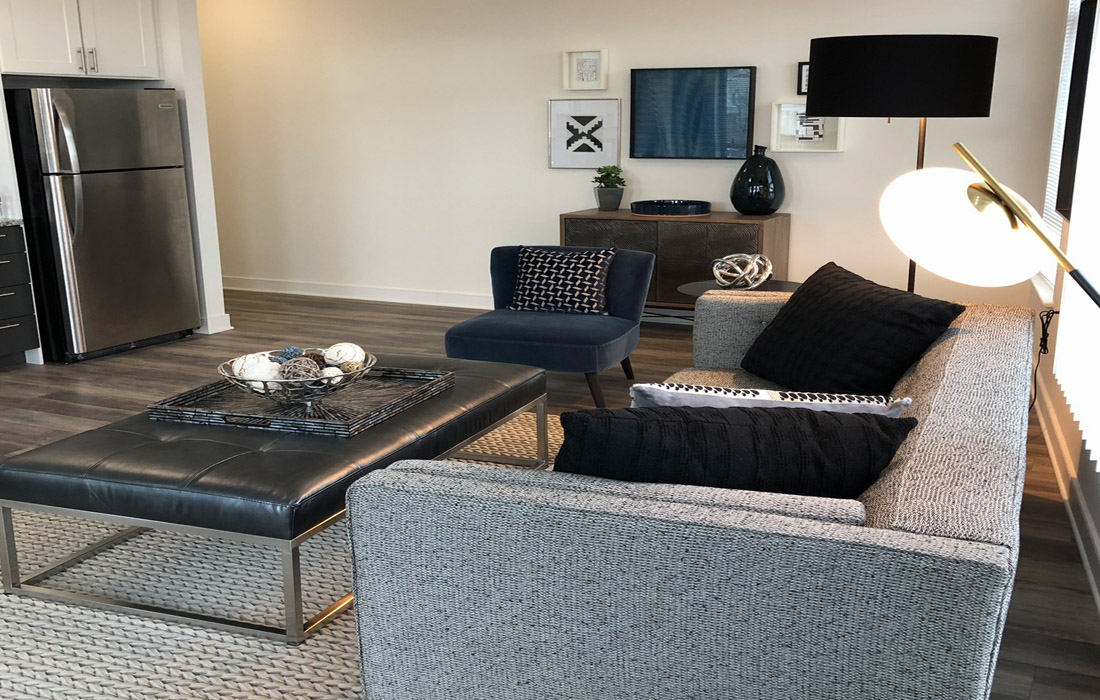 Model Apt - Living room view 2